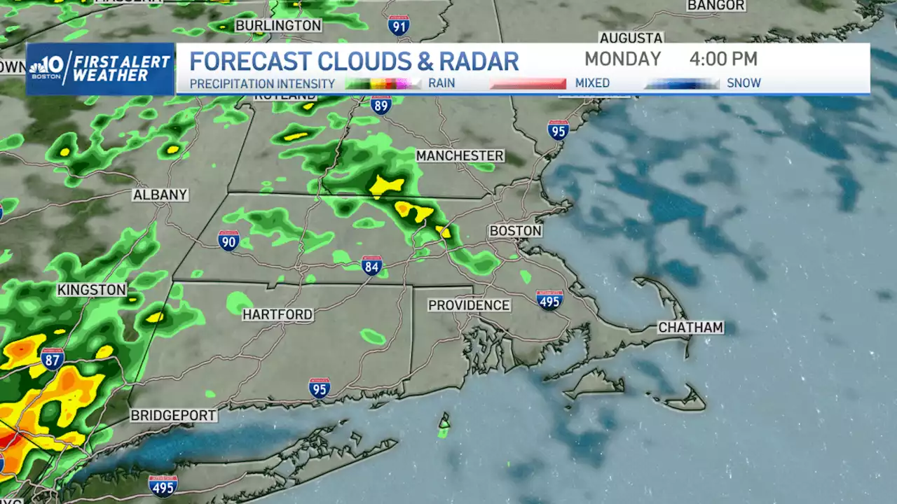 Scattered showers expected Monday as humidity increases