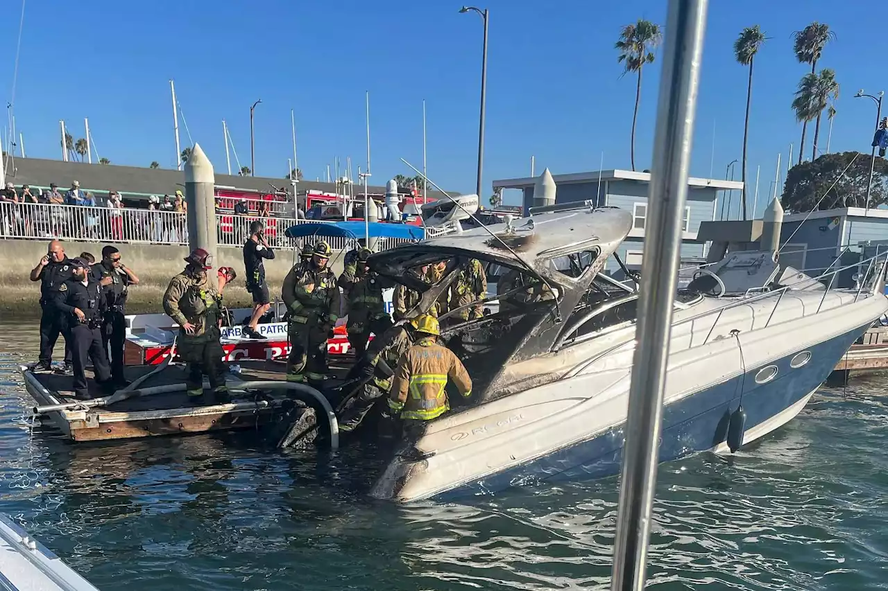 2 killed, 3 hurt when pleasure boat catches fire in bay south of Los Angeles