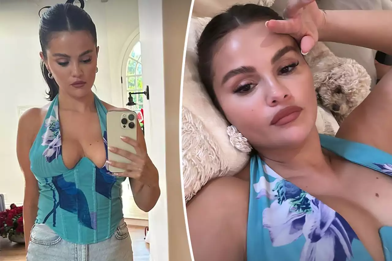 Selena Gomez shows off her curves in plunging corset top