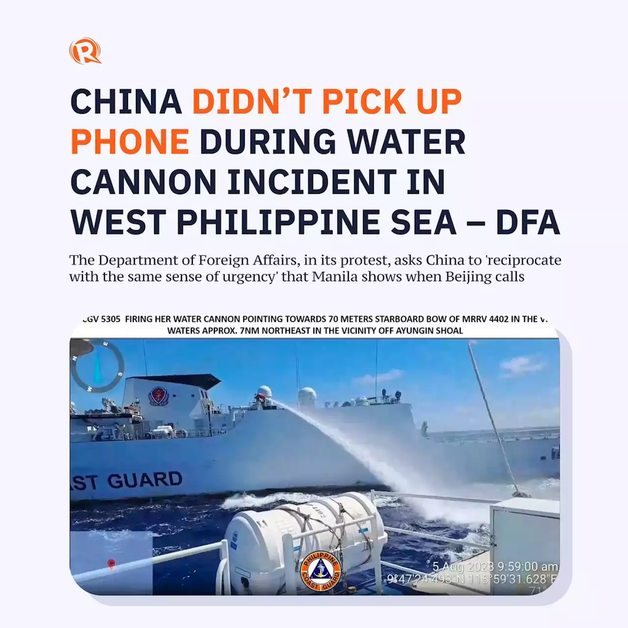 China didn't pick up phone during water cannon incident in West Philippine Sea – DFA