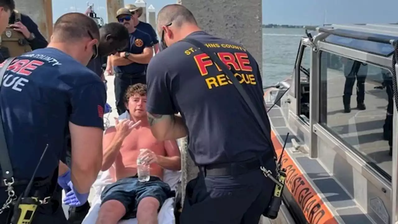 Man rescued from partially submerged boat after more than 24 hours at sea off coast of Florida