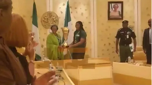 PHOTOS: Remi Tinubu hosts Afrobasket winner D'Tigress in Aso Rock