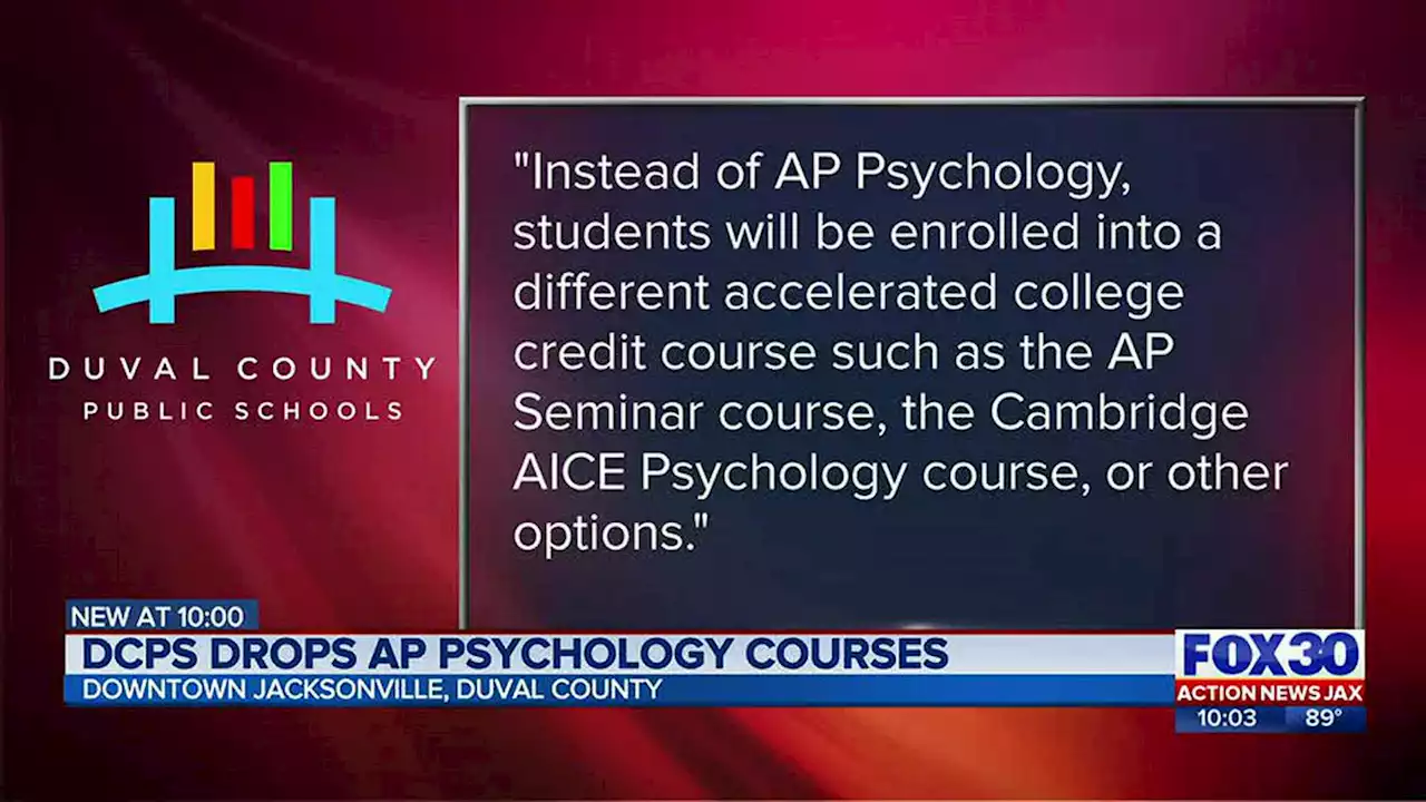 Duval County School district eliminates AP Psychology courses despite earlier assurances