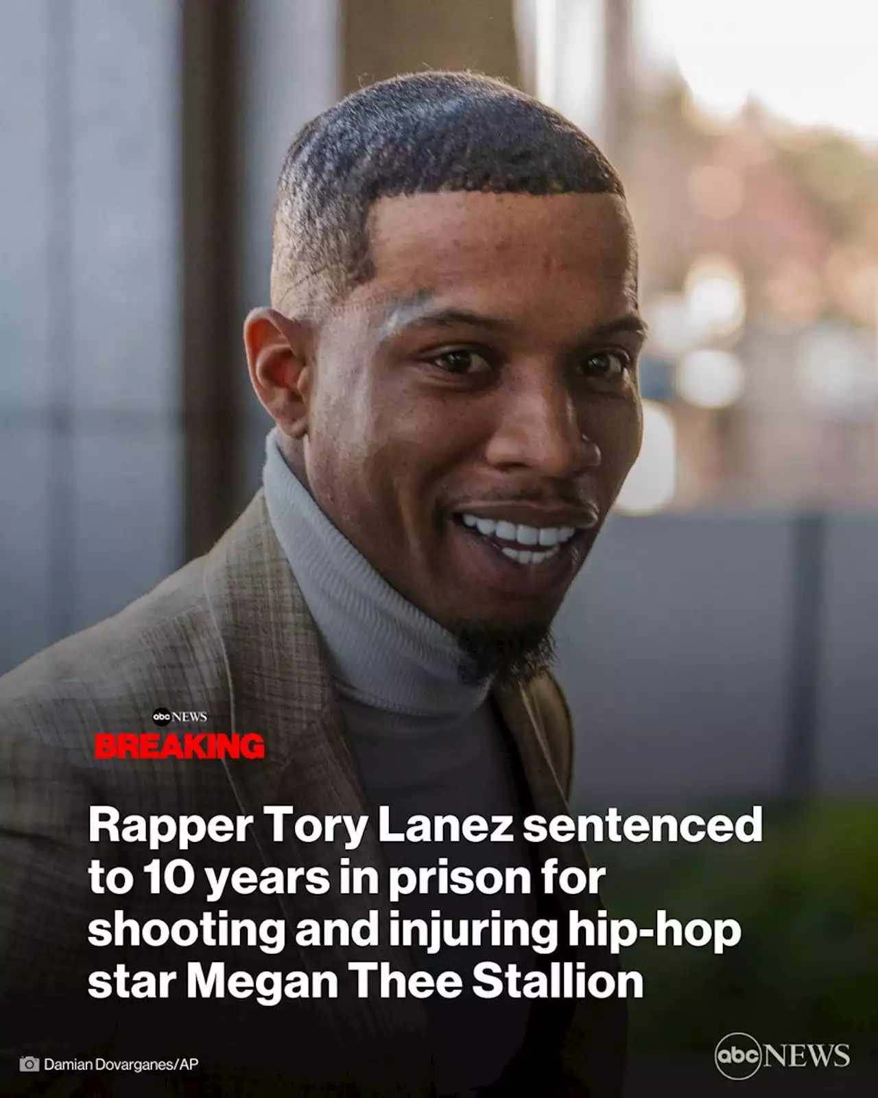 Tory Lanez sentenced to 10 years for shooting and injuring Megan Thee Stallion