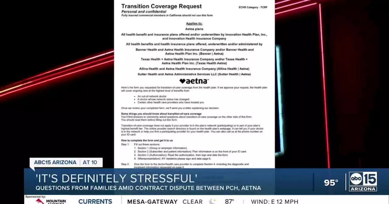 Valley families left confused as Aetna and Phoenix Children's negotiate agreement