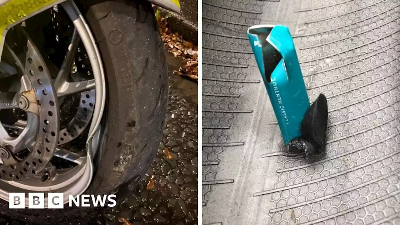 Discarded vapes puncture West Yorkshire blood bikers' tyres