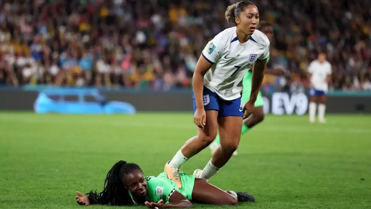 England's Lauren James apologizes for red card after stepping on Nigeria's Michelle Alozie