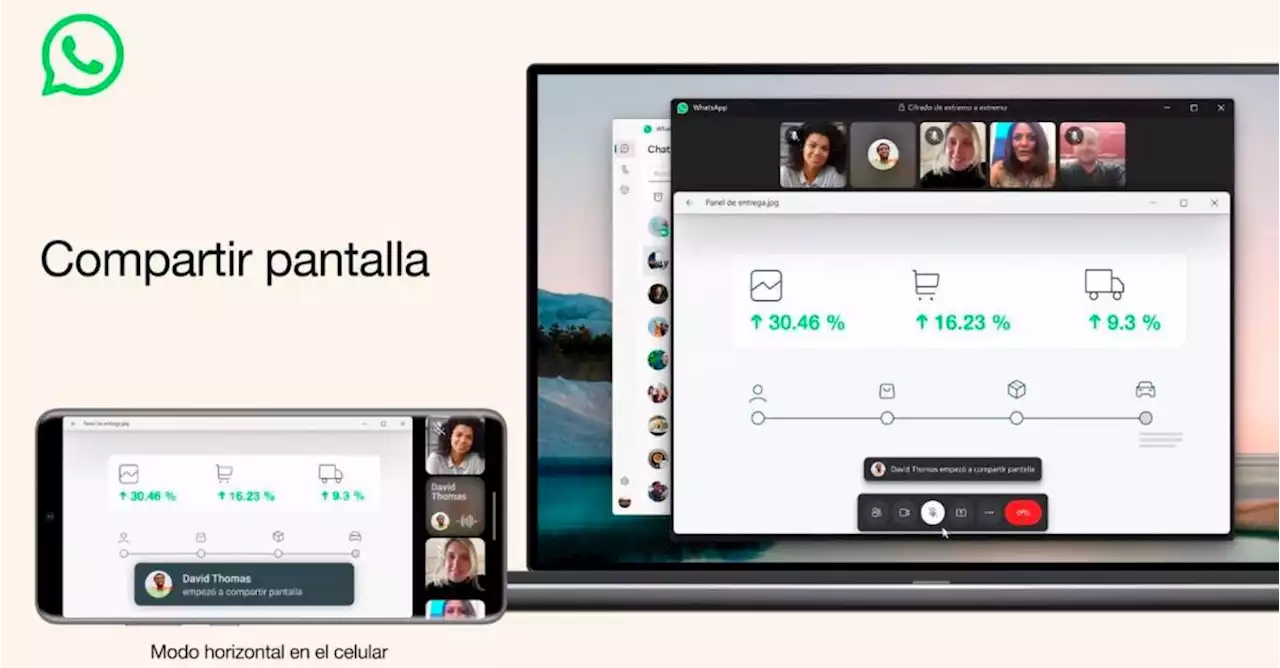 WhatsApp ya permite compartir pantalla en una videollamada: le explicamos