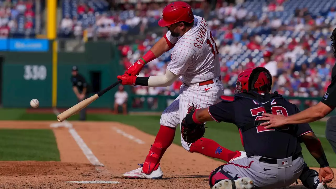 Schwarber Hits Two Homers, Phillies Defeat Nationals 8-4 in Doubleheader Opener