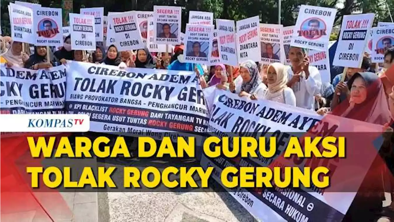 Aksi Guru Hingga Warga Unjuk Rasa Tolak Kehadiran Rocky Gerung di Cirebon