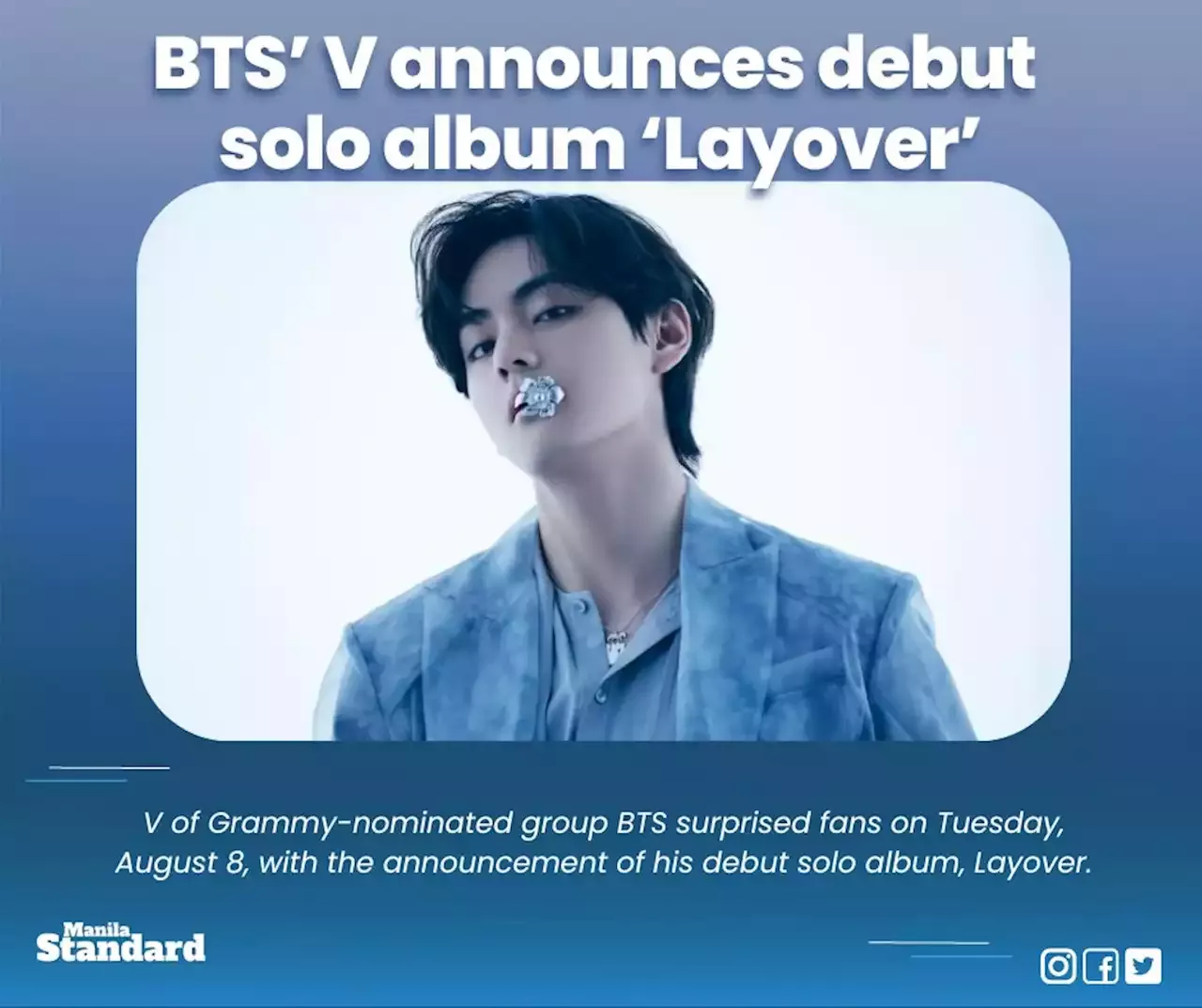 Bts V Announces Debut Solo Album ‘layover Philippines Head Topics 1653