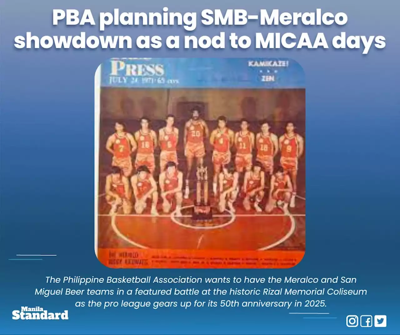 PBA planning SMB-Meralco showdown as a nod to MICAA days