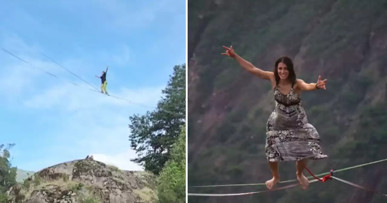 Conozca a Susana Castilla, la deportista que desafía el cañón del Chicamocha en el high line