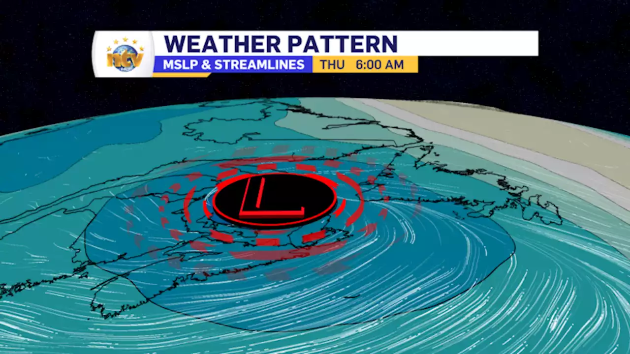 Rain moves in tonight and continues through Thursday on the Island while showers linger in Labrador