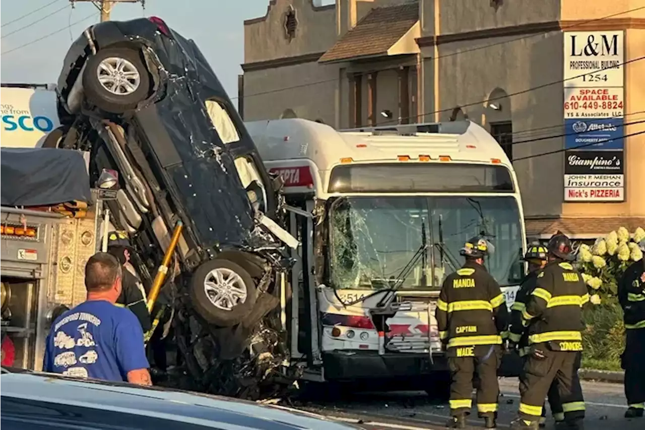 Four people injured after SUV violently crashes into SEPTA bus, other vehicles in Haverford