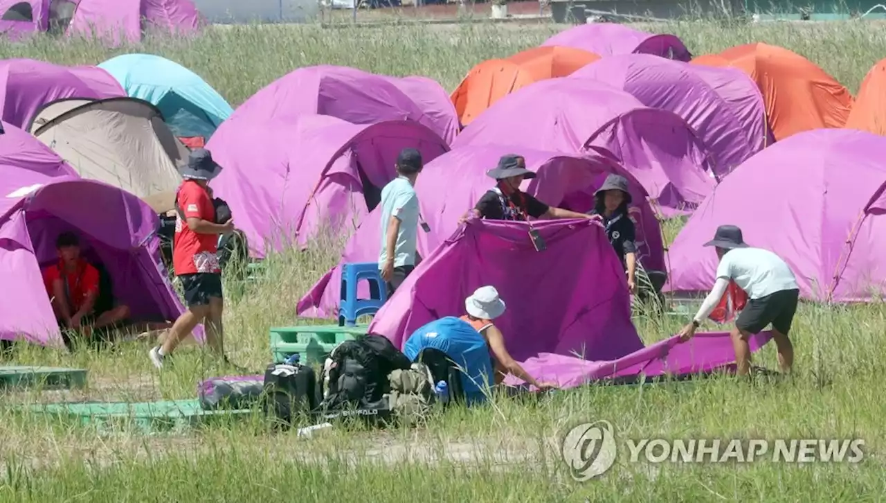 '그늘막도 없이' 설치된 잼버리 텐트…전문가 '성인도 못견뎌'(종합) | 연합뉴스