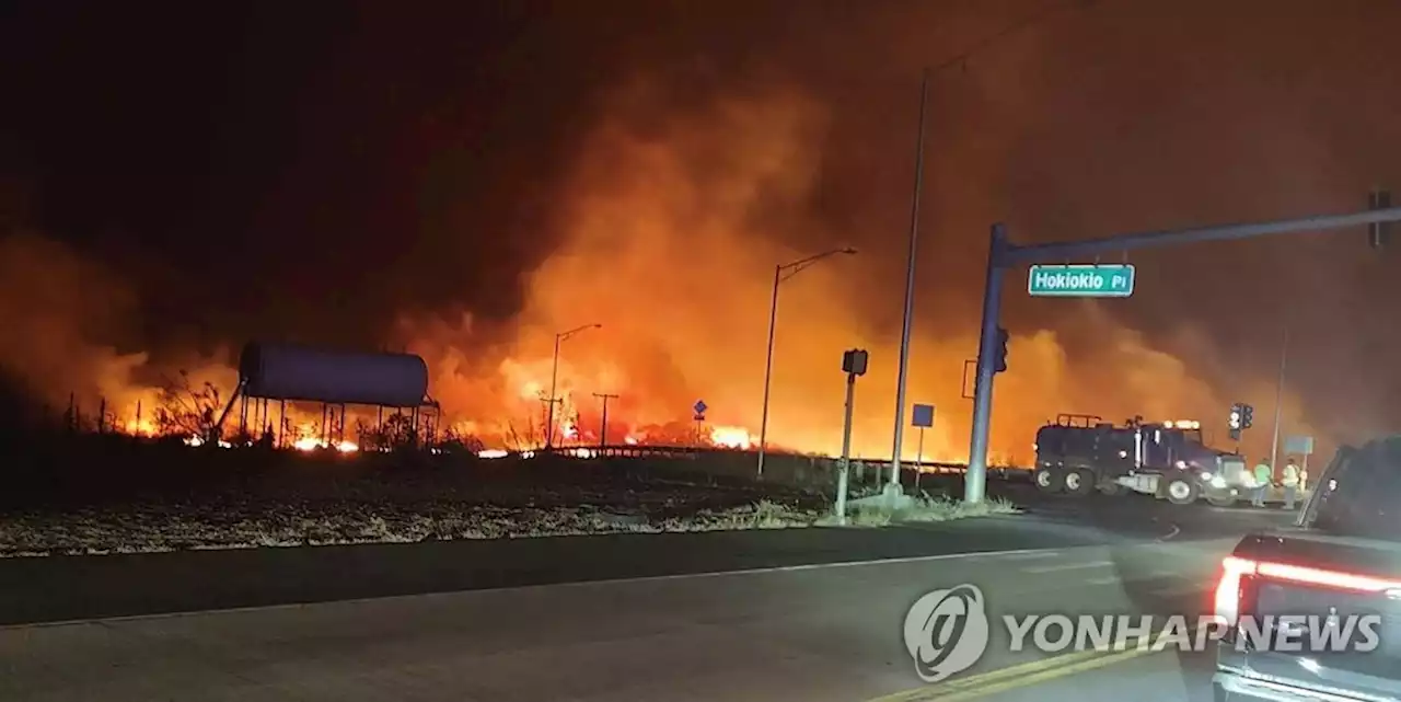 하와이, 대형산불피해 확산…'주민, 화마 피해 바다로 뛰어들어' | 연합뉴스