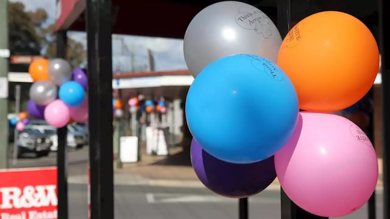 Colourful balloons spreading road safety message 12 months after one of Wollondilly's darkest days