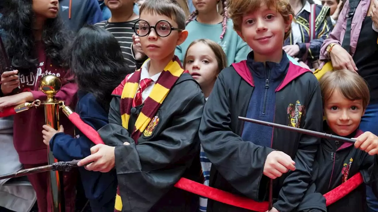 Tausende schicken Harry Potter auf Gleis 9 3/4 zur Schule