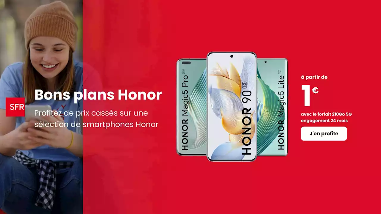 Honor 90, Honor Magic 5 Pro... profitez d'un smartphone à 1 euro avec cette offre SFR