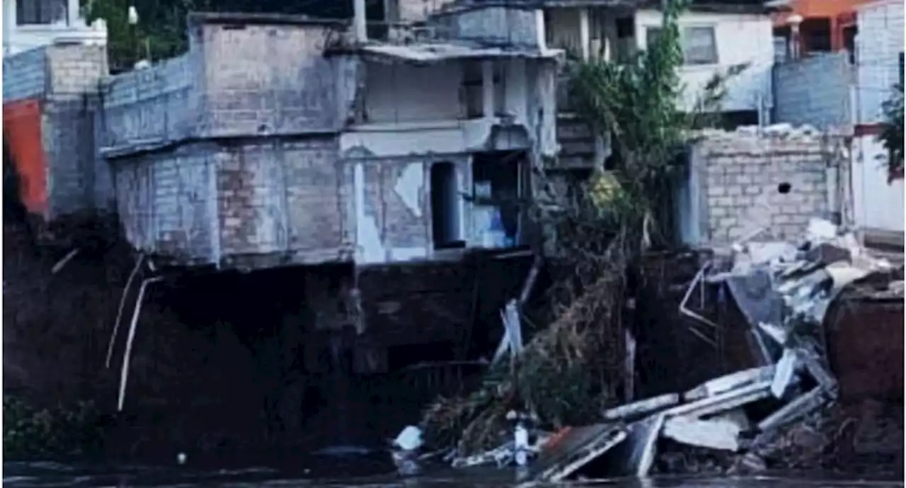 Se derrumba vivienda a orilla del río Tula; Hidalgo emite alerta naranja por lluvias