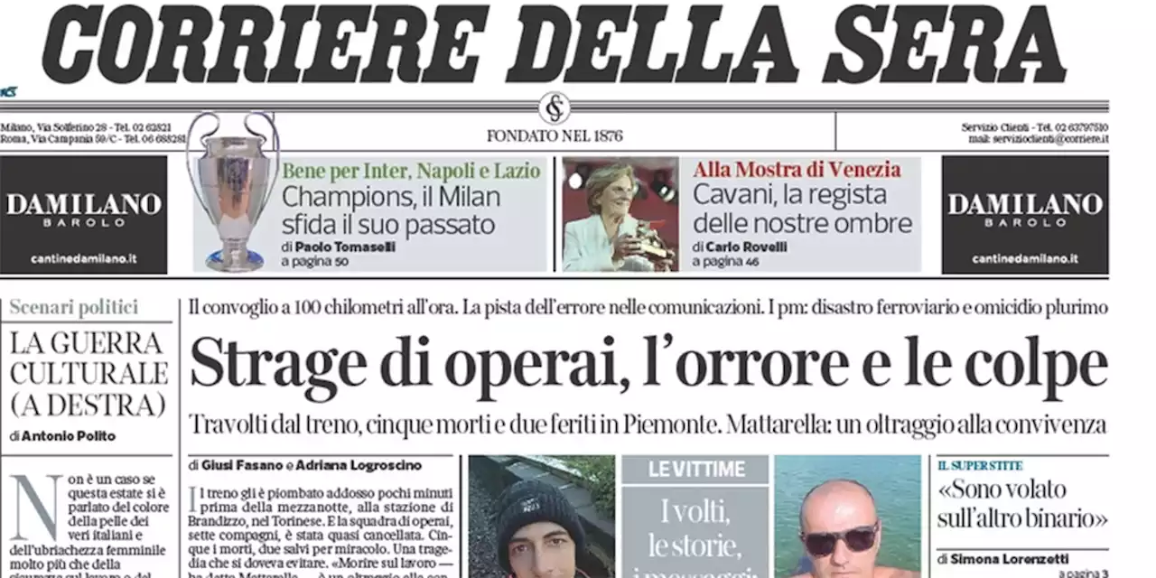 Le prime pagine di oggi - Il Post