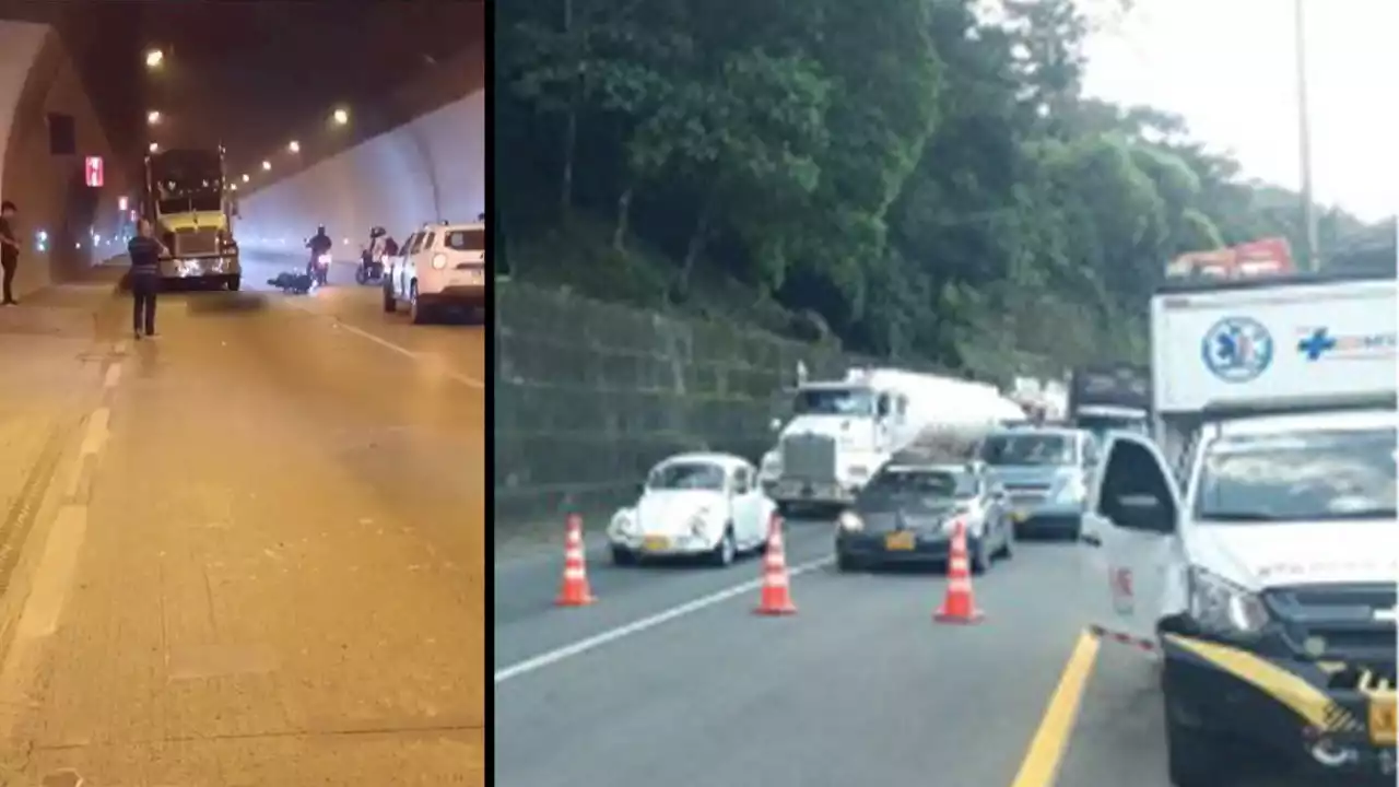 VIDEO. Cierre total del túnel Renacer tras accidente de tránsito el cual dejó una víctima mortal