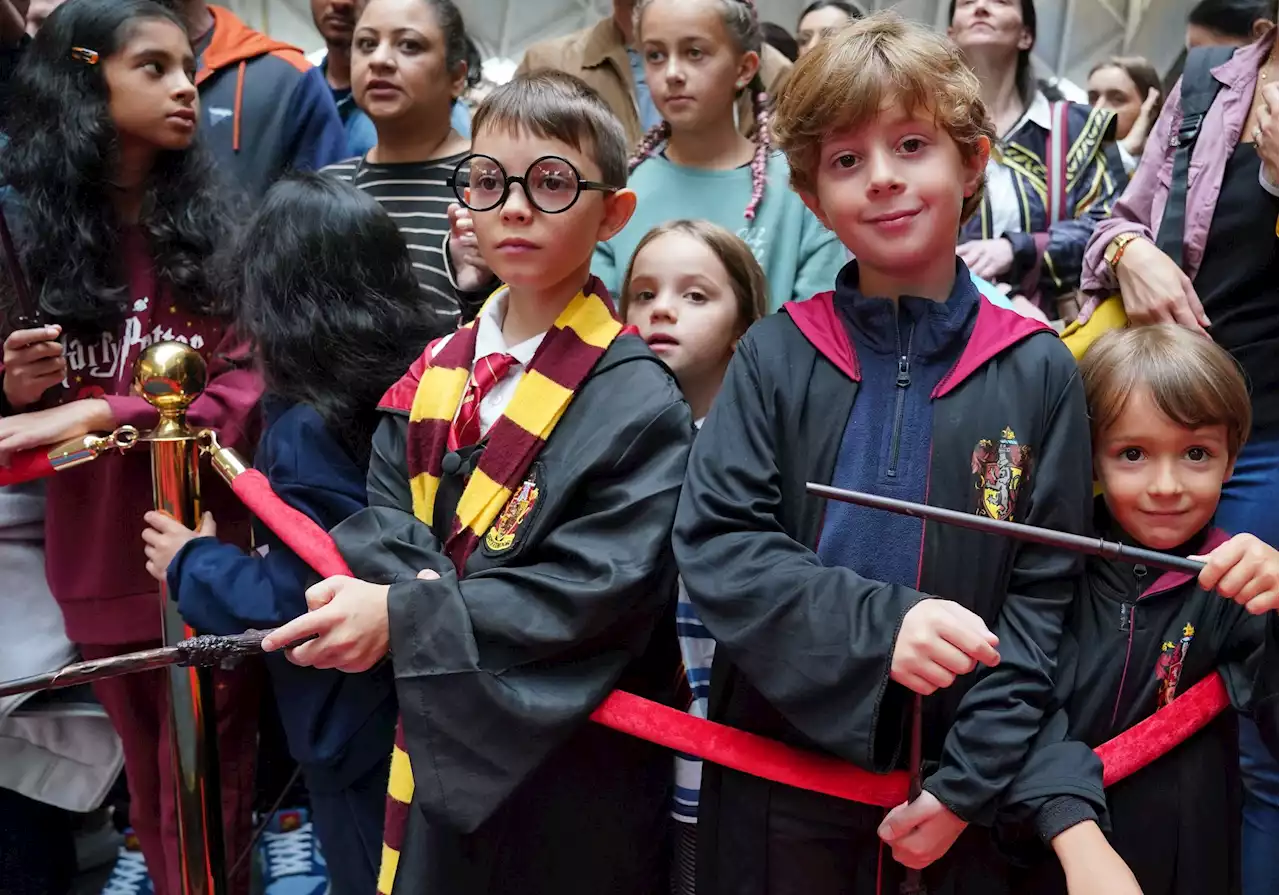 Tausende schicken Harry Potter auf Gleis 9 3/4 zur Schule