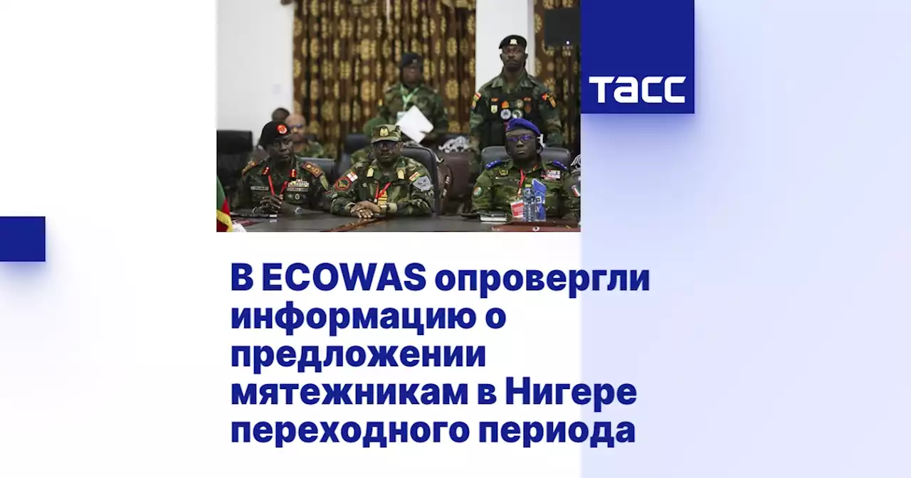 В ECOWAS опровергли информацию о предложении мятежникам в Нигере переходного периода