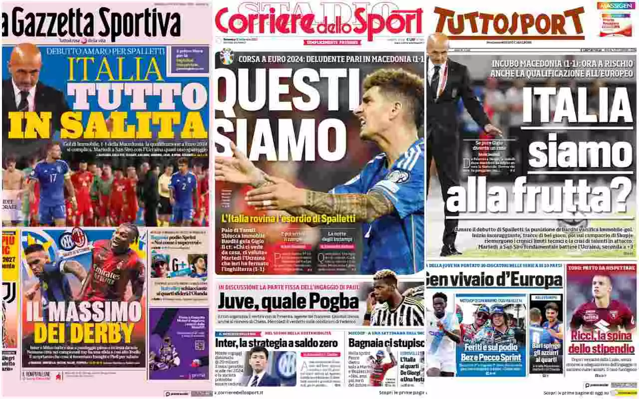 Rassegna stampa, le prime pagine dei quotidiani sportivi del 10 settembre