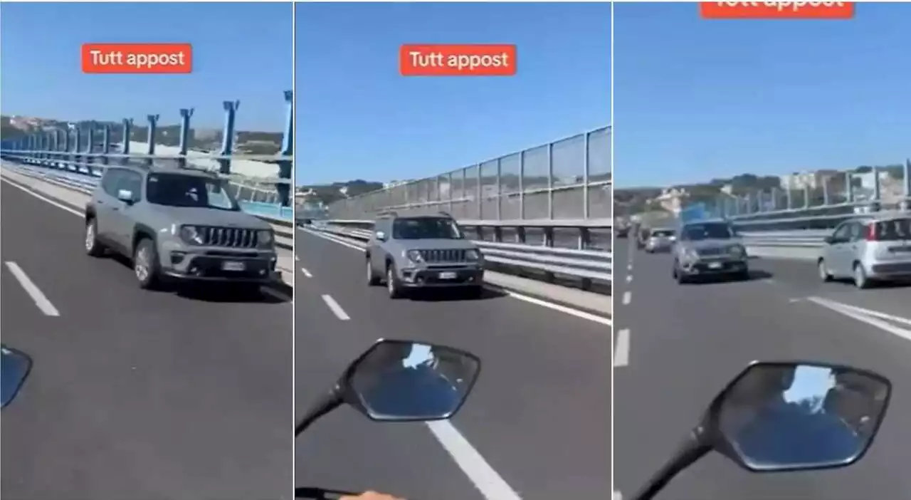 Suv contromano in retromarcia sulla tangenziale di Napoli a velocità sostenuta: il video sui social