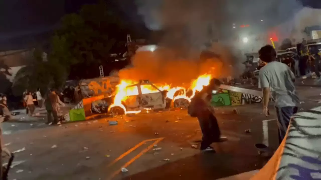 Car set ablaze at skateboarding event in Hollywood: LAPD