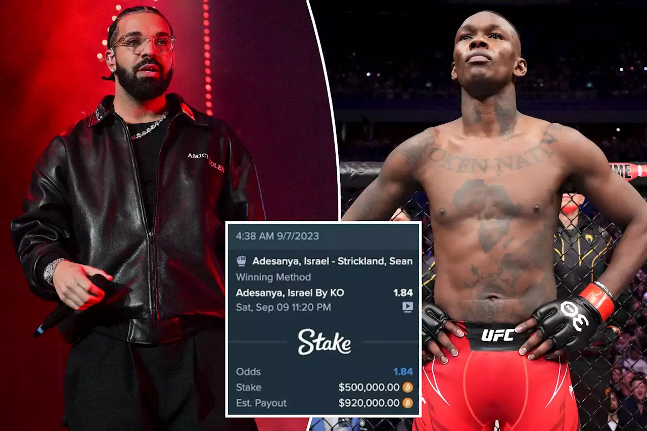 Drake ‘curse’ continues as rapper loses $500K on Israel Adesanya bet