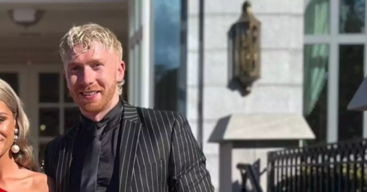 Limerick hero Cian Lynch poses with girlfriend Dayna at Declan Hannon's wedding