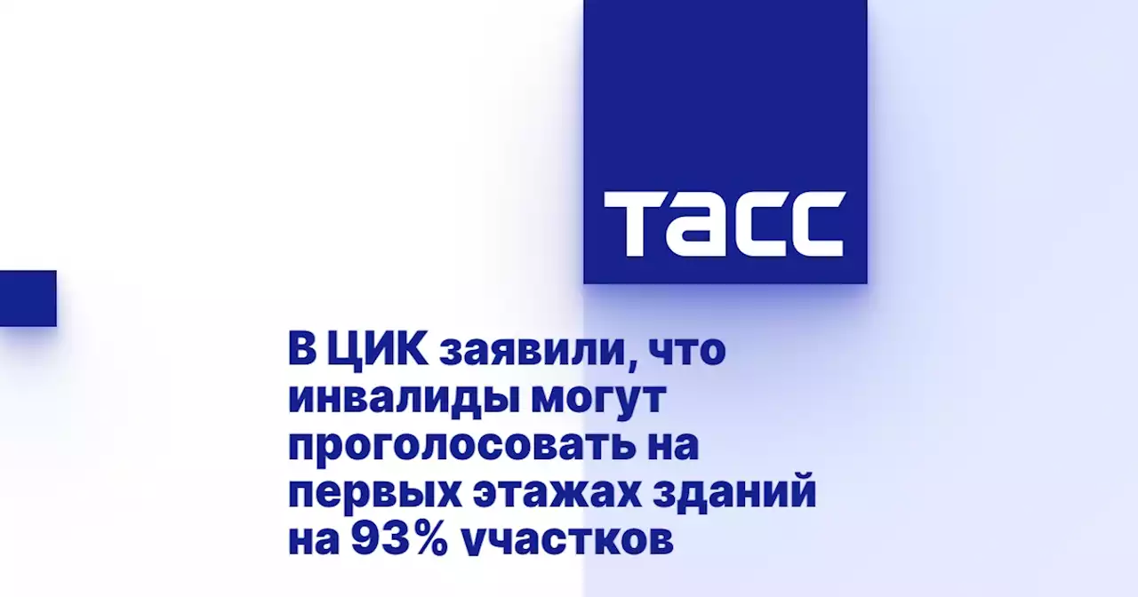 В ЦИК заявили, что инвалиды могут проголосовать на первых этажах зданий на 93% участков