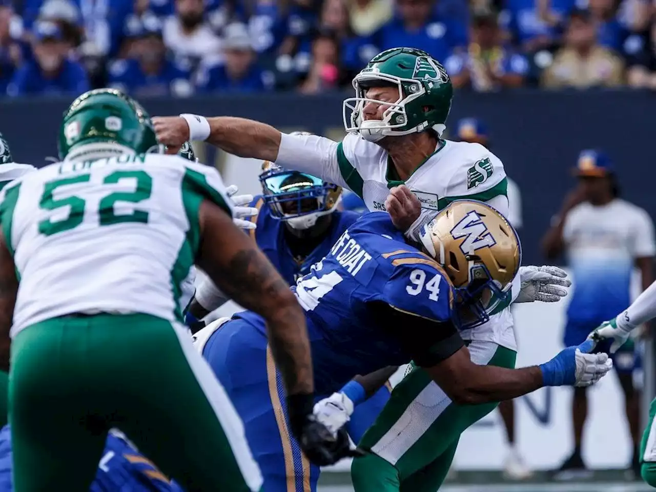 Roughriders clobbered 51-6 by Blue Bombers in Banjo Bowl