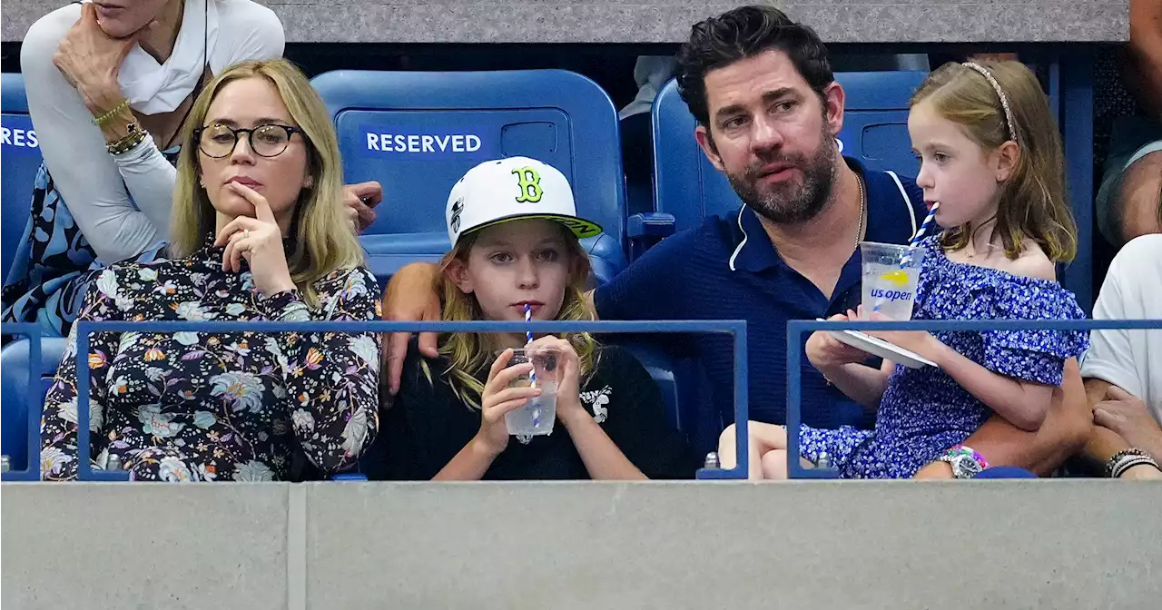 Emily Blunt and John Krasinski Bring 2 Daughters to US Open: Photos