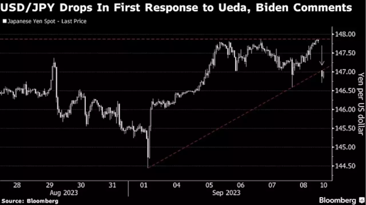 Yen Rises After Comments by Biden on Taiwan, Ueda on Wage Growth