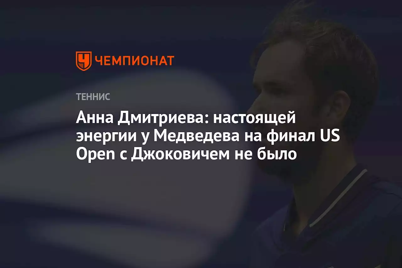 Анна Дмитриева: настоящей энергии у Медведева на финал US Open с Джоковичем не было