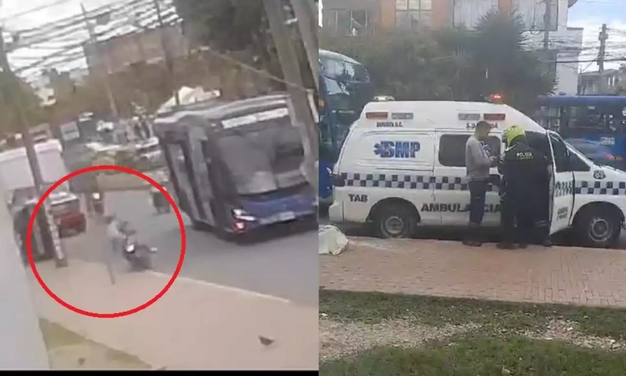 Motociclista muere al chocar con letrero del SITP en Bogotá: video muestra el accidente