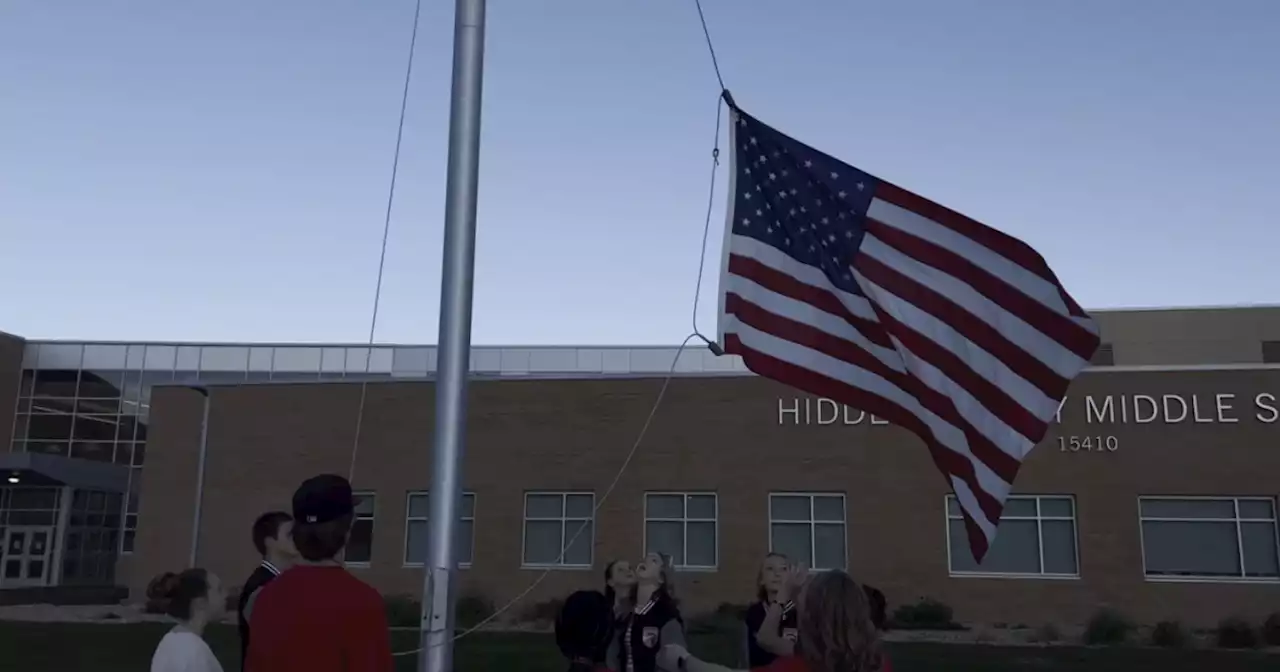 Bluffdale middle school students remember 9/11 with sunrise flag ceremony