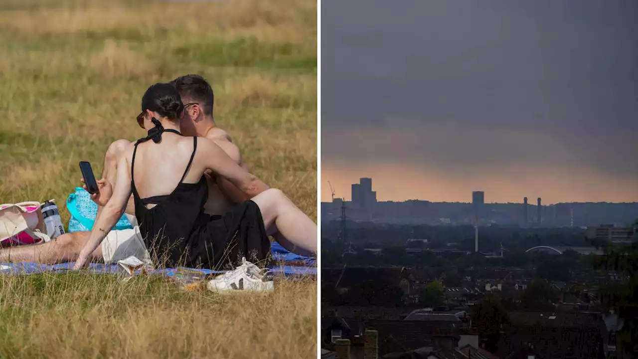 Britain's scorching heatwave leaves as thunderstorms arrive - but London escapes heavy rain