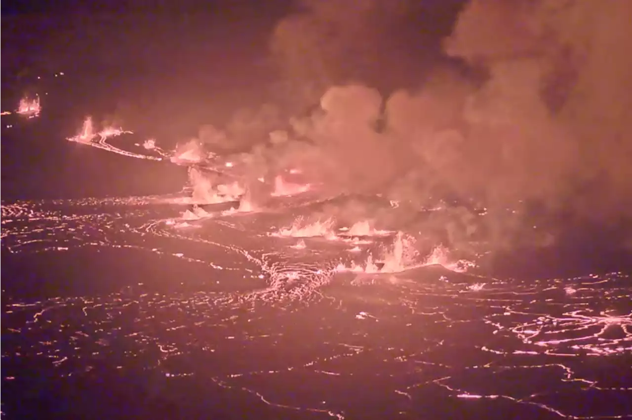 Hawaii volcano videos show lava erupting as 'red' warning issued