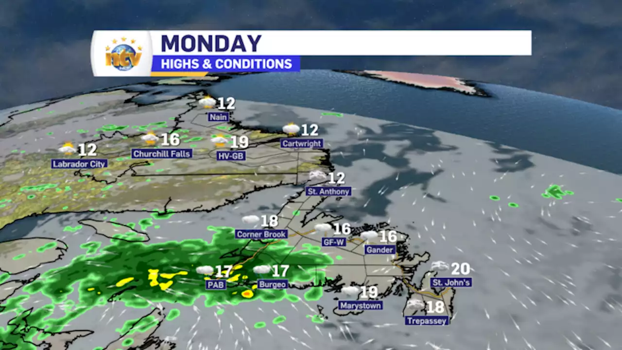 Monday’s forecast; Cloudy and drizzly on the Island, while Labrador sees a pretty nice day