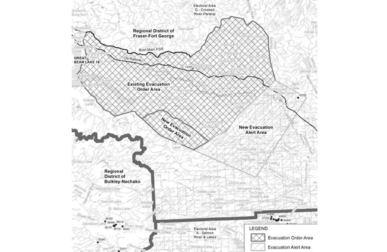 Evacuation order expanded for wildfire north of Prince George