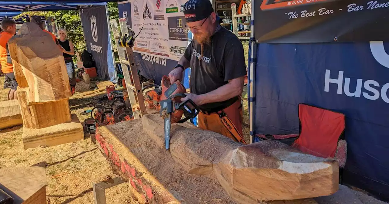 1. Saarbrücker Holzkunstfest am Osthafen: Kunst mit der Kettensäge