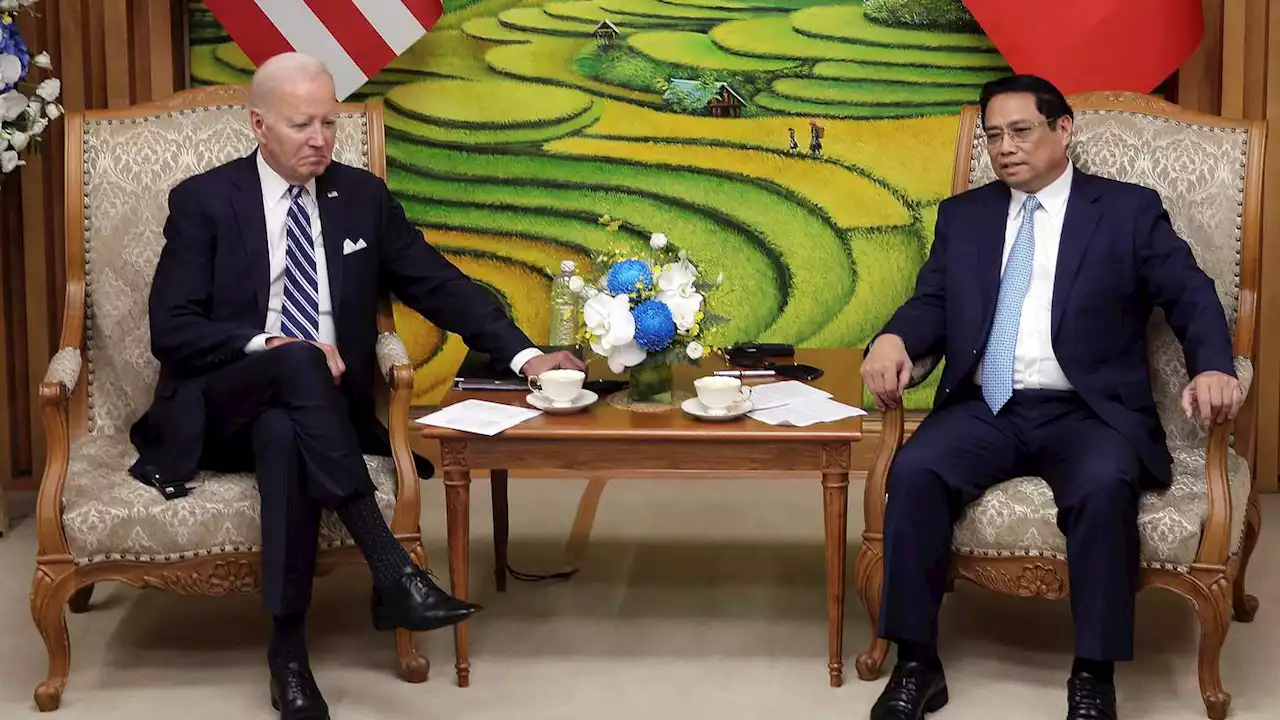 Biden wraps Vietnam visit by talking with business leaders and visiting a memorial to John McCain