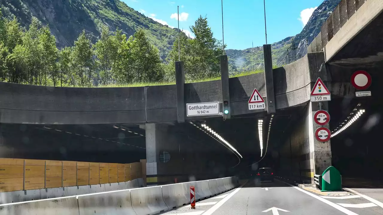 Risse in der Decke: Gotthard-Straßentunnel gespert