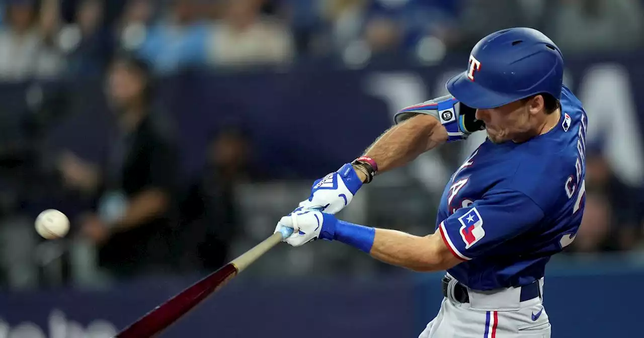 Watch: Rangers’ Evan Carter launches no-doubter for first career big league home run