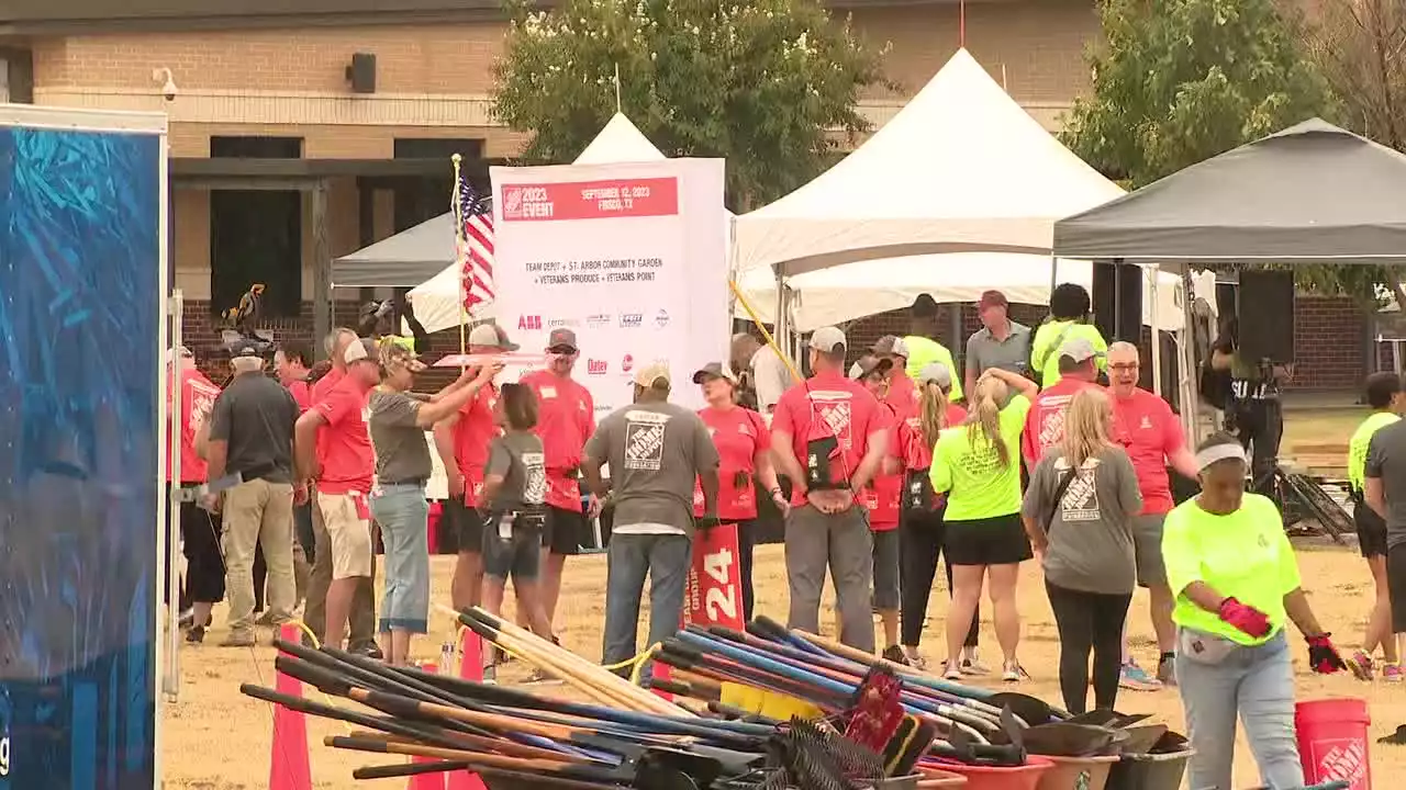 Volunteers work to expand community garden that feeds veterans